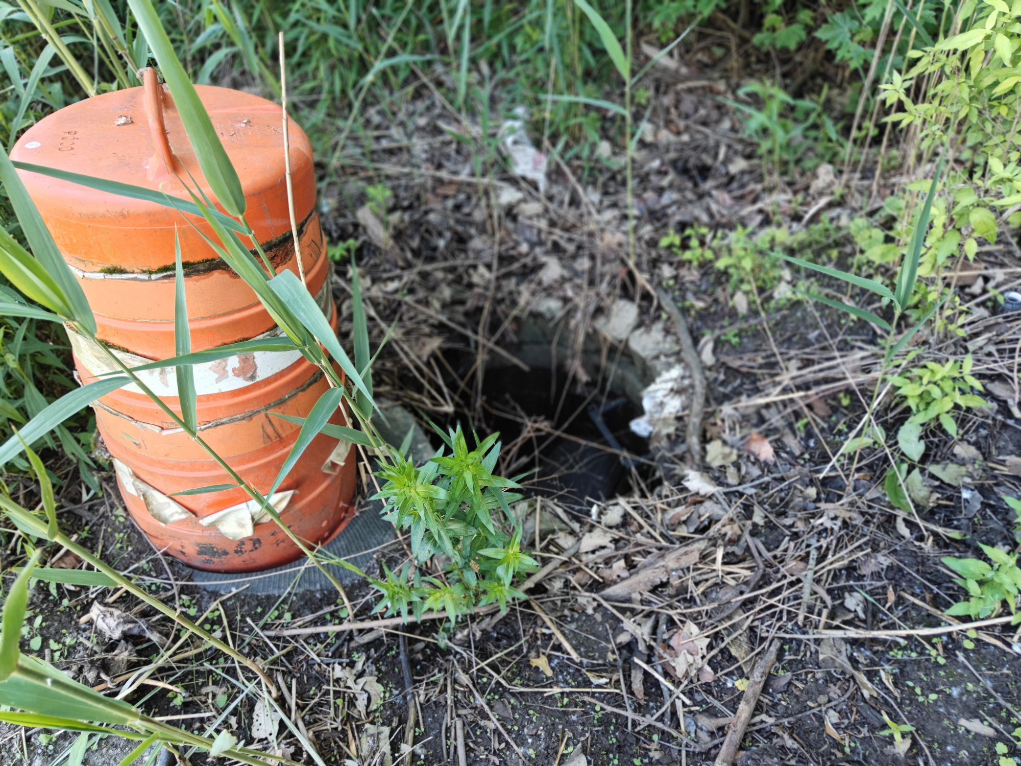 Uncovered Manhole